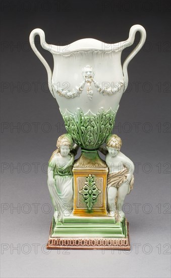 Vase, c. 1790, England, Yorkshire, Yorkshire, Lead-glazed earthenware (pearlware), 26 x 13 x 7.6 cm (10 1/4 x 5 1/8 x 3 in.)