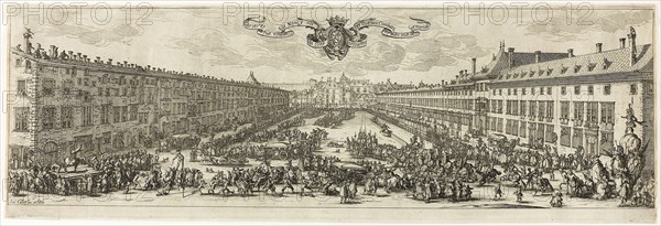 The Carrière, or Rue Neuve, at Nancy (The New Street), 1626, Jacques Callot, French, 1592-1635, France, Etching on ivory laid paper, 170 × 513 mm (plate), 172 × 513 mm (sheet)
