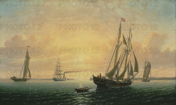 The Schooner Jane of Bath, Maine, 1857, William Bradford, American, 1823–1892, Bath, Oil on canvas, 30.8 × 51.1 cm (12 1/8 × 20 1/8 in.)