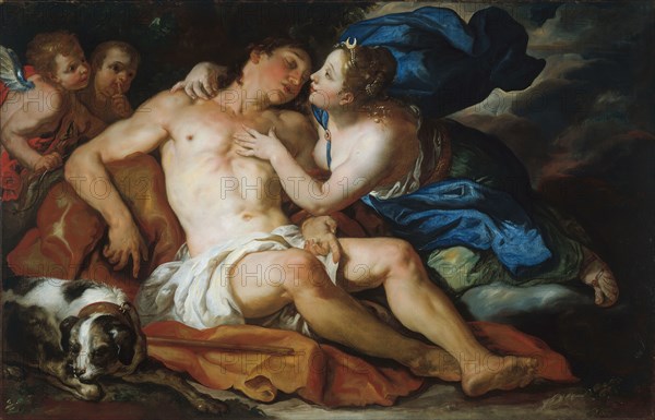 Diana and Endymion, 1690/95, Johann Michael Rottmayr, Austrian, 1654-1730, Austria, Oil on canvas, 32 × 49 1/2 in. (81.3 × 125.2 cm)