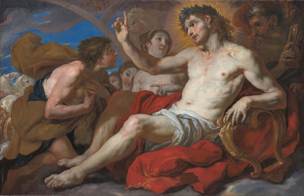 Apollo Granting Phaeton Permission to Drive the Chariot of the Sun, 1690/95, Johann Michael Rottmayr, Austrian, 1654-1730, Austria, Oil on canvas, 32 × 49 1/2 in. (81.3 × 125.2 cm)