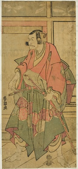 Ichikawa Danjuro VI, c. 1792/93, Katsushika Hokusai ?? ??, Japanese, 1760-1849, Japan, Color woodblock print, 31.6 x 14.2 cm