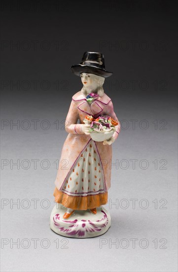 Figure of a Girl, c. 1790, Limbach Porcelain Factory, German, 1772-1944, Limbach-Oberfrohna, Hard-paste porcelain, polychrome enamels, and gilding, H. 13.7 cm (5 3/8 in.)