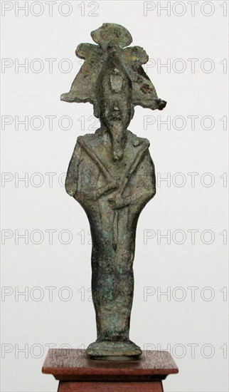 Statuette of the God Osiris, Third Intermediate Period–Late Period, Dynasties 21–31 (about 1069–332 BC), Egyptian, Egypt, Bronze, 16.8 × 5.1 × 5.7 cm (6 5/8 × 2 × 2 1/4 in.) (with base)