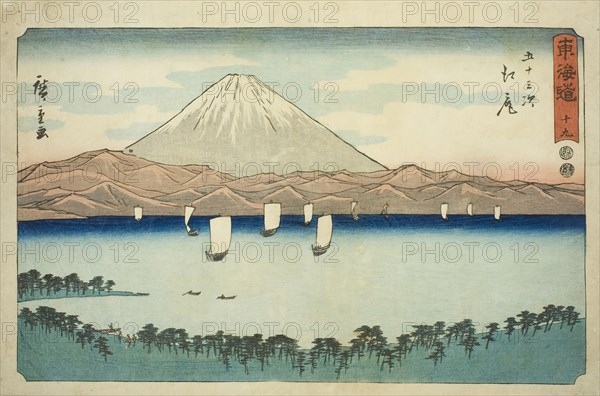 Ejiri—No. 19, from the series Fifty-three Stations of the Tokaido (Tokaido gojusan tsugi), also known as the Reisho Tokaido, c. 1847/52, Utagawa Hiroshige ?? ??, Japanese, 1797-1858, Japan, Color woodblock print, oban, 24.2 x 36.6 cm (9 1/2 x 14 7/16 in.)