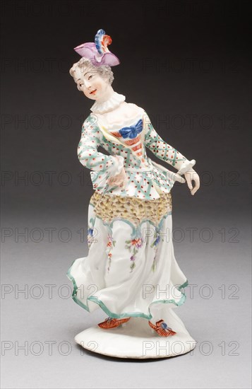 Columbine, c. 1754, Fürstenberg Porcelain Factory, German, founded 1747, after Simon Feilner, active 1733-1770, Fürstenberg, Hard-paste porcelain with polychrome enamel decoration, H. 19.1 cm (7 1/2 in.)