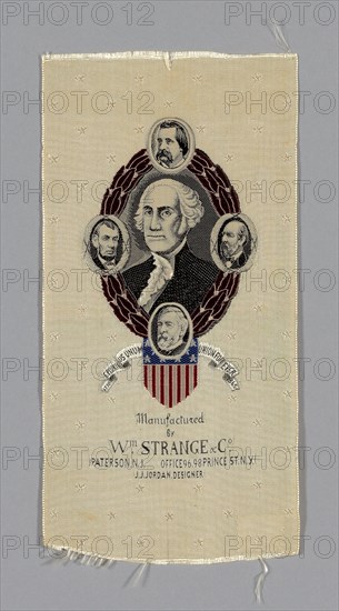 Commemorative Ribbon, c. 1885/90, Manufactured by William Strange & Company, United States, New Jersey, United States, Silk