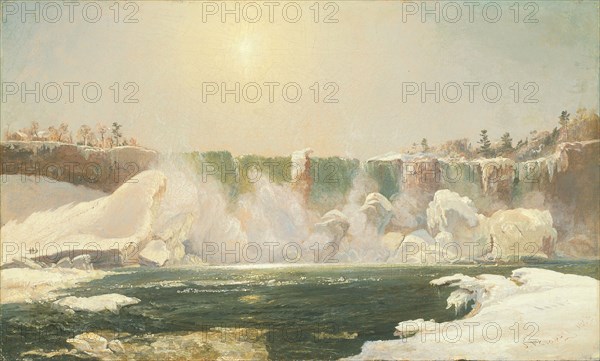 Niagara Falls in Winter, 1868, Jasper Francis Cropsey, American, 1823–1900, United States, Oil on canvas, 30.5 × 50.8 cm (12 × 20 in.)