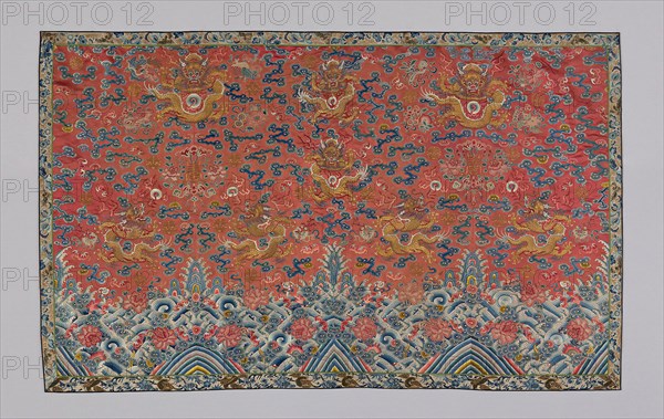 Panel (Furnishing Fabric), Qing Dynasty, (1644–1911), 1840/70, Manchu, China, 113 × 181.3 cm (44 1/2 × 71 3/8 in.)