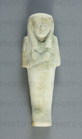 Shabti, Third Intermediate Period, Dynasties 21–22 (about 1069–715 BC), Egyptian, Egypt, Faience, 13.7 × 4.7 × 3.8 cm (5 3/8 × 1 7/8 × 1 1/2 in.)
