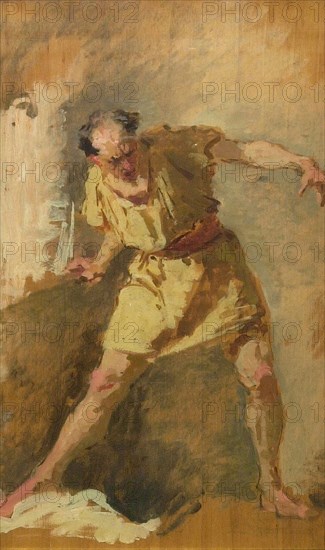 The Gladiator, 19th century, Domenico Morelli, Italian, 1826-1901, Italy, Oil on panel, 13 3/8 x 8 3/8 in. (33.7 x 21.3 cm)