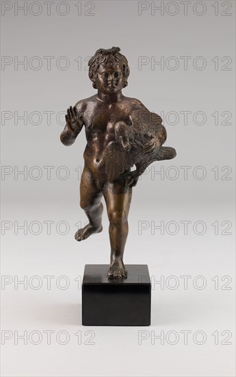 Cupid Carrying a Swan, 1500/1600, Italian (Venice), Italian, Bronze, traces of polychromy, H. 21 cm (8 1/4 in.)
