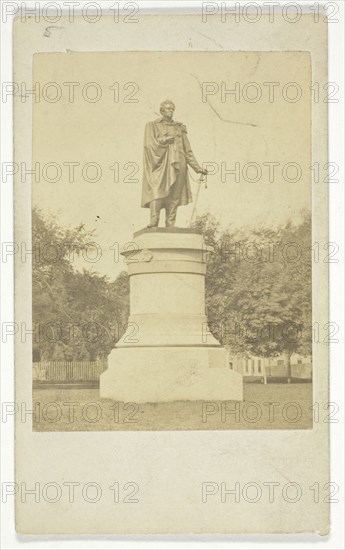 Statue of Commodore Matthew Perry, 1850/89, Joshua Appleby Williams, American, active 1850–1880s, United States, Albumen print, 7.3 x 5.4 cm (image), 10.1 x 6.1 cm (card)