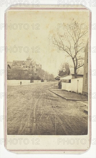 Untitled (carriage tracks), n.d., Joshua Appleby Williams, American, active 1850-1880s, United States, Albumen print, 8.3 x 5.5 cm (image), 10 x 6 cm (card)