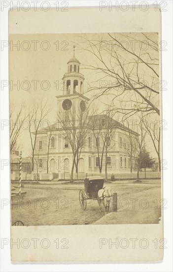 Untitled (church exterior), 1830/88, W. N. Hobbs, American, 1830–1881, United States, Albumen print (carte-de-visite), 7.6 x 6 cm (image), 10.2 x 6.1 cm (card)