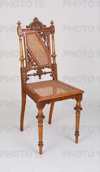 Side Chair, 1900, Jacob Keller, German, active early 20th century, Gunzenhausen, Germany, Walnut, caning, 102.2 x 41.9 x 39.4 cm (40 1/4 x 16 1/2 x 15 1/2 in.)