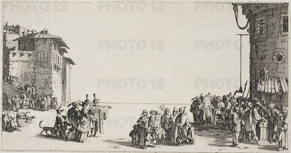 The Slave Market, n.d., Jacques Callot, French, 1592-1635, France, Etching on paper, 115 × 219 mm (image/sheet, cut within plate mark)