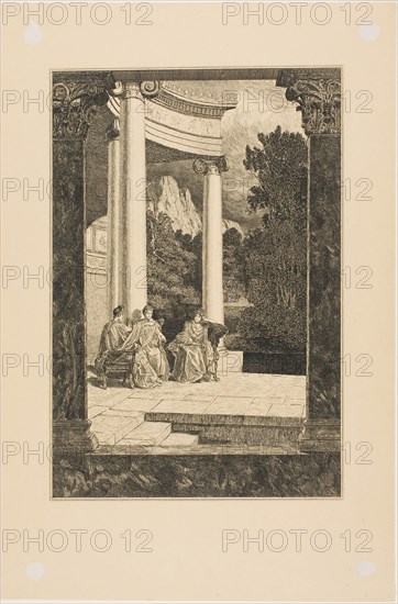 Psyche and her Sisters, plate 18 from Cupid and Psyche, 1880, Max Klinger, German, 1857-1920, Germany, Etching and aquatint on paper, 283 x 175 mm