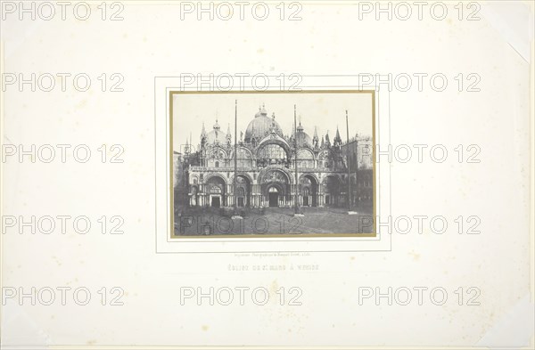 Eglise de St. Marc à Venise, 1851, Louis-Désiré Blanquart-Evrard, French, 1802–1872, France, Salted paper print, 14.4 × 20.3 (image/papr), 34.8 × 53.7 cm (mount)