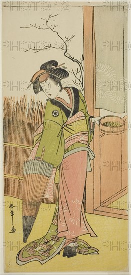 The Actor Segawa Kikunojo III in an Unidentified Role, c. 1776, Katsukawa Shunsho ?? ??, Japanese, 1726-1792, Japan, Color woodblock print, hosoban, 32.5 x 15.2 cm (12 13/16 x 6 in.)