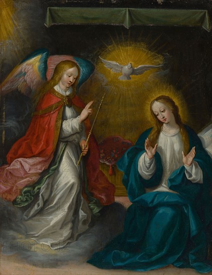 The Annunciation, c. 1620, Frans Francken II, Flemish, 1581-1642, Flanders, Oil on copper, 29.2 × 23.5 cm (11 1/2 × 9 1/4 in.)