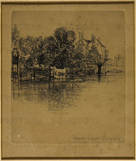 Shepperton, 1864, Francis Seymour Haden, English, 1818-1910, England, Etching on wove paper, 139 × 121 mm (image/plate), 166 × 140 mm (sheet)