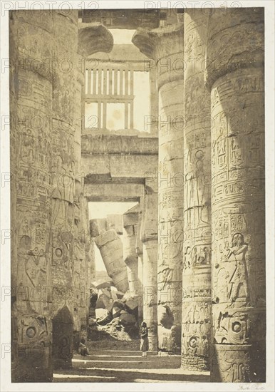 Interior of the Hall of Columns, 1857, printed 1862, Francis Frith, English, 1822–1898, England, Albumen print, 22.7 × 15.6 cm (image/paper), 43 × 31 cm (mount)