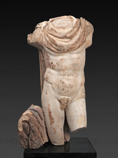 Fragment of a Portrait Statue of a Man, 2nd century AD, Roman, Roman Empire, Marble, 136.8 × 59.7 × 49.5 cm (53 7/8 × 23 1/2 × 19 1/2 in.) (with base)
