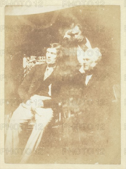 James Gordon, William Hanna D.D. and ‘Mr. Cowan’, 1843/47, David Octavius Hill, Scottish, 1802–1870, Robert Adamson, Scottish, 1821–1848, William Henry Fox Talbot (Formerly attributed to), English, 1800–1877, Scotland, Salted paper print, 15.6 x 11.4 cm (image/paper), 29 x 39.2 cm (mount)