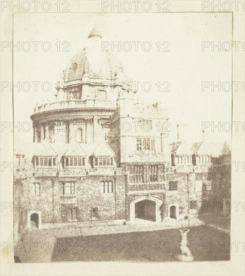 Radcliffe Library, Oxford, c. 1841/43, William Henry Fox Talbot, English, 1800–1877, England, Salted paper print, 7.2 × 6.3 cm (image/paper), 19.7 × 16.2 cm (mount)