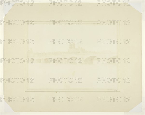 The Bridge of Orleans, June 1843, William Henry Fox Talbot, English, 1800–1877, England, Salted paper print, 14.3 × 20.6 cm (image), 15 × 20.6 cm (paper), 25.8 × 31.2 cm (mount)