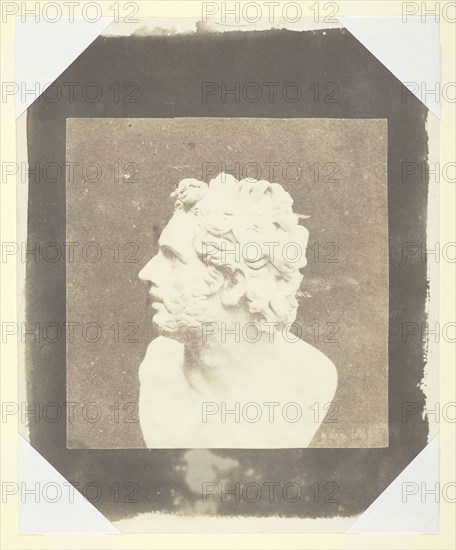 Bust of Patroclus, August 9, 1843, William Henry Fox Talbot, English, 1800–1877, England, Salted paper print, 14.9 × 14.5 cm (image), 23.2 × 18.9 cm (paper)