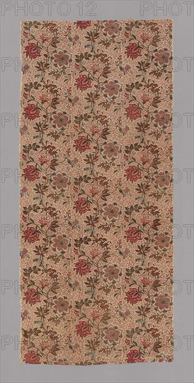 Panel, 1780s, France, probably Jouy-en-Josas, France, Linen and cotton, plain weave, block printed, 170.5 × 76.5 cm (67 1/8 × 30 1/8 in.)