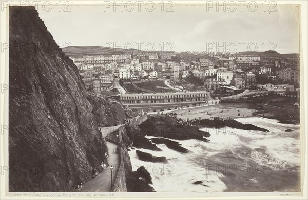 Ilfracombe, Capstone Parade and Wildersmouth, 1860/94, Francis Bedford, English, 1816–1894, England, Albumen print, 18 × 28 cm (image), 18.6 × 28.7 cm (paper)