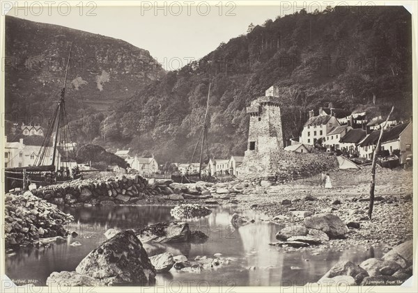 Lynmouth from the Sea, 1860/94, Francis Bedford, English, 1816–1894, England, Albumen print, 19.7 × 28.7 cm (image/paper)