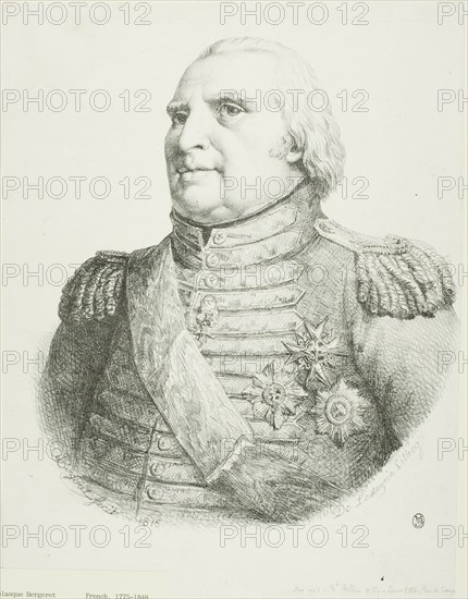 Portrait of Louis XVIII, 1816, Pierre Nolasque Bergeret, French, 1782-1863, France, Lithograph on paper, 283 × 245 mm (image), 339 × 258 mm (sheet)