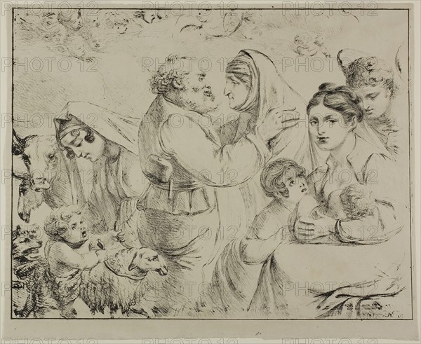 Allegory of Maternal Felicity, 1817, Dominique-Vivant Denon, French, 1747-1825, France, Lithograph in black on gray wove paper, 273 × 351 mm (image), 296 × 363 mm (sheet)
