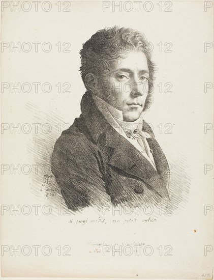 Portrait of Coupin de la Couperie, 1816, Anne-Louis Girodet de Roucy-Trioson (French, 1767-1824), printed by Gottfried Engelmann (French, 1788-1839), Paris, Lithograph in black on cream wove paper, 220 x 180 mm (image), 305 x 232 mm (sheet)