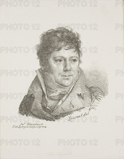 Portrait of M. Chenard, n.d., Jean Antoine Laurent (French, 1763-1832), printed by Comte de Charles Philibert Lasteyrie du Saillant (French, 1759-1849), France, Lithograph in black on ivory wove paper, 126 × 120 mm (image), 210 × 163 mm (sheet)