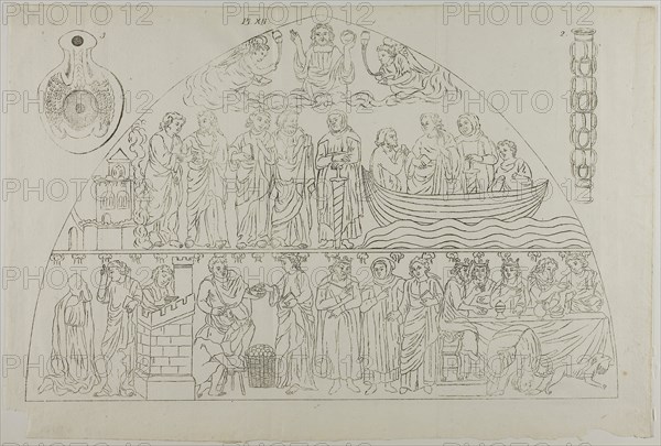 Three Images from Millin’s Atlas, plate XII, 1807–08, Aubin-Louis Millin (French, 19th Century), printed by André Frédérick (French, 18th-19th Century), France, Lithograph in black on ivory laid paper, 264 × 406 mm (image), 298 × 444 mm (sheet)