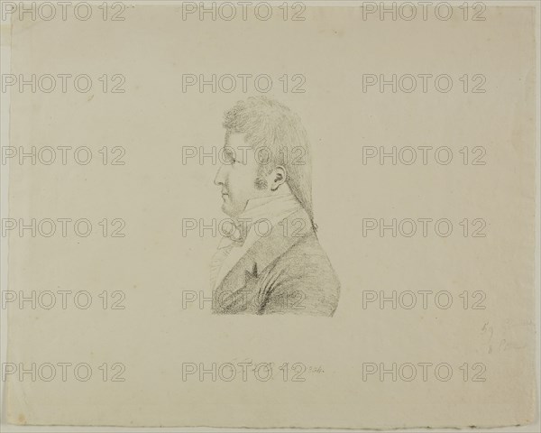 Portrait of Louis-Philippe, Duc d’Orléans, 1804, Antoine Philippe d’Orléans, French, 1775-1807, France, Lithograph in black on ivory laid paper, 126 × 75 mm (image), 241 × 302 mm (sheet)