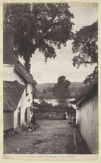 31 Exeter, Cottages at Countess Weir, 1860/94, Francis Bedford, English, 1816–1894, England, Albumen print, 19.7 × 12.4 cm (image), 20.4 × 12.4 cm (paper)