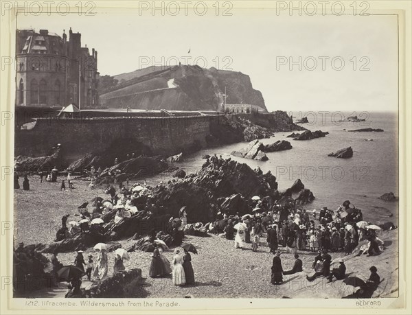 Ilfracombe, Wildersmouth from the Parade, 1860/94, Francis Bedford, English, 1816–1894, England, Albumen print, 15.6 × 21.2 cm (image), 16.6 × 21.6 cm (paper)