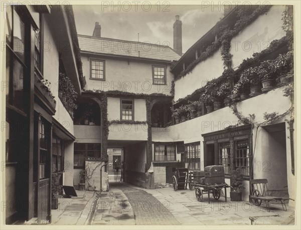 Gloucester, Courtyard of New Inn, 1860/94, Francis Bedford, English, 1816–1894, England, Albumen print, 16.2 × 21.2 cm (image/paper)