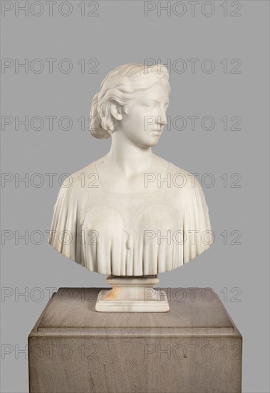 Ginevra, 1865/68, Hiram Powers, American, 1805–1873, Florence, Marble, 68.9 × 47 × 26.7 cm (27 1/8 × 18 1/2 × 10 1/2 in.)