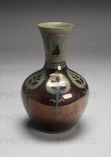 Vase, 1890/1900, England, Probably made by William De Morgan (English, 1839-1917), England, Earthenware with lustre decoration, 23.3 × 15.2 cm (9 3/16 × 6 in.)