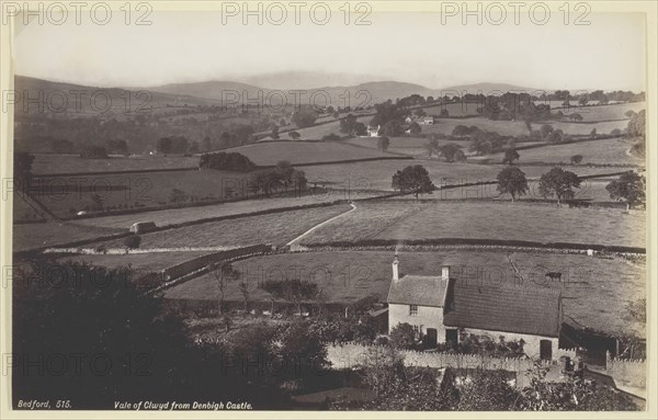Vale of Clwyd from Denbigh Castle, 1860/94, Francis Bedford, English, 1816–1894, England, Albumen print, 12.5 × 19.9 cm (image/paper)
