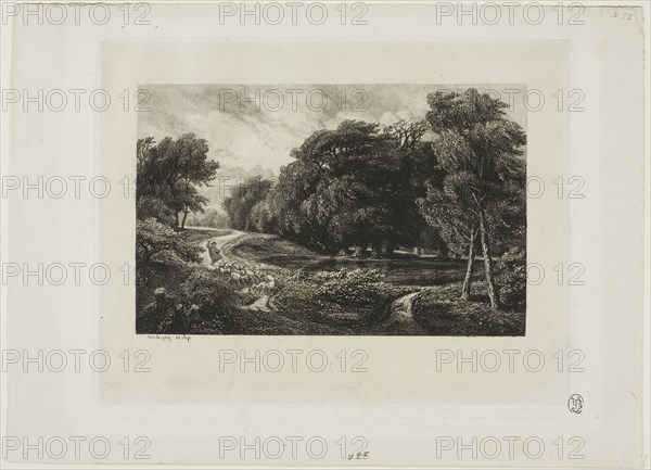 Approaching Storm, 1844, Charles François Daubigny, French, 1817-1878, France, Etching on cream Japanese paper laid down on ivory wove paper, 109 × 168 mm (image), 157 × 204 mm (plate), 199 × 272 mm (sheet)