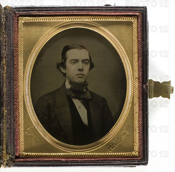 Untitled (Portrait of a Man), 1854/83, Isaac Rehn, American, 1815–1883, United States, Ambrotype, 8.3 x 7 cm (plate), 9.8 x 8.5 x 1.6 cm (case)