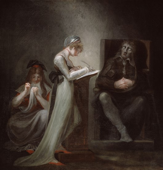 Milton Dictating to His Daughter, 1794, Henry Fuseli, Swiss, active in England, 1741-1825, Switzerland, Oil on canvas, 121.2 x 118.7 cm (47 3/4 x 46 3/4 in.)